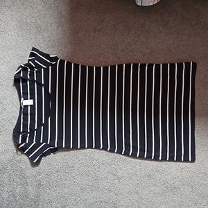H&M black and white striped dress size small